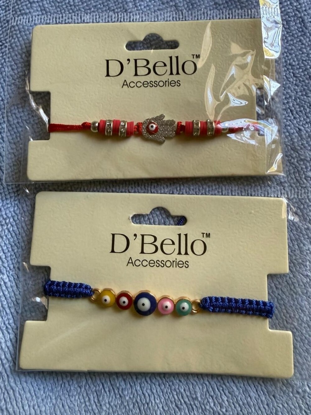 Beaded Bracelet Set - Red & Blue